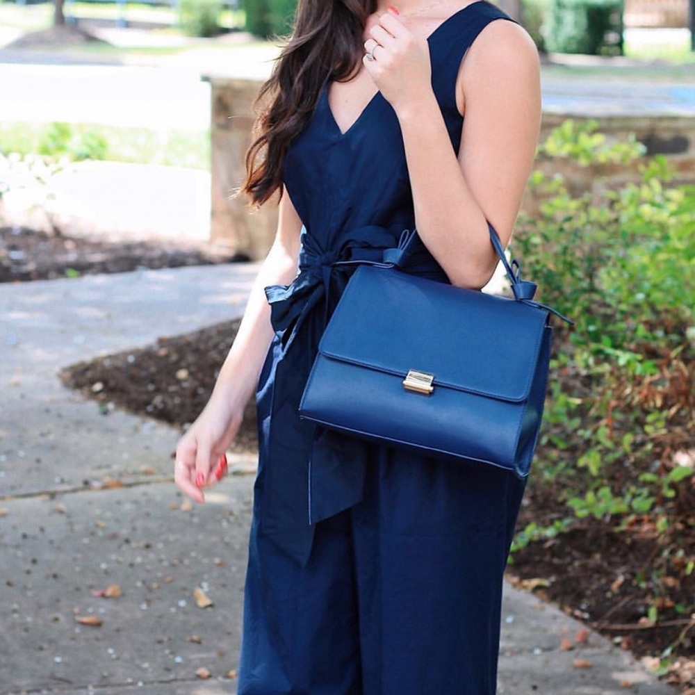 Navy Top Handle Bag